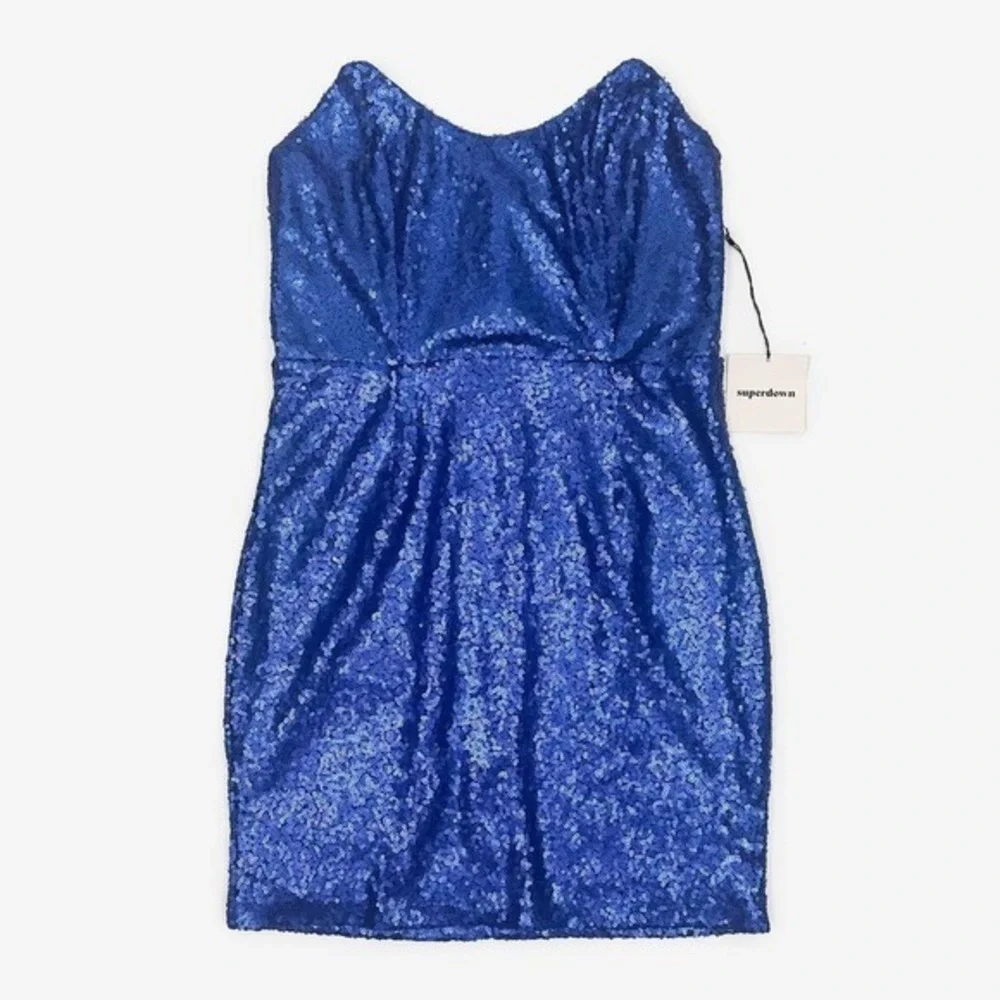 shop black mini dress Strapless Sequin Mini Dress- Black